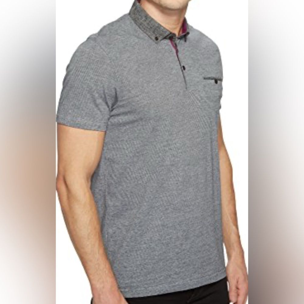 Ted Baker Gray Marled Polo Shirt Size S